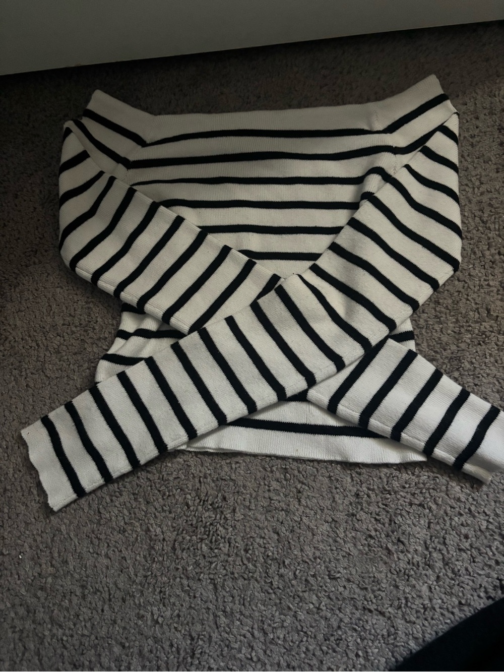 Aeropostale White and Black Striped Top
